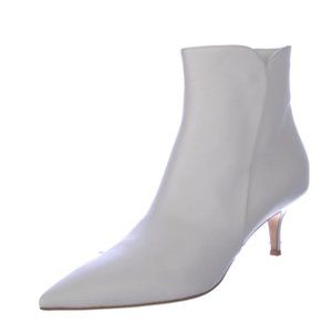 Gorgeous designer white Italian leather booties